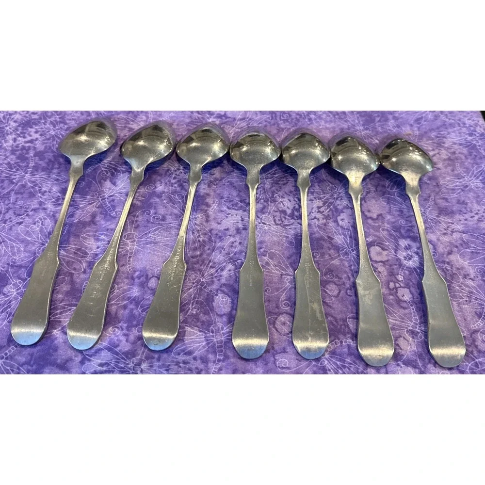 Oxford Hall OXH59 Soup Spoons Spoon‎ Satin Wing Heel Tipped Stainless Set Of 7